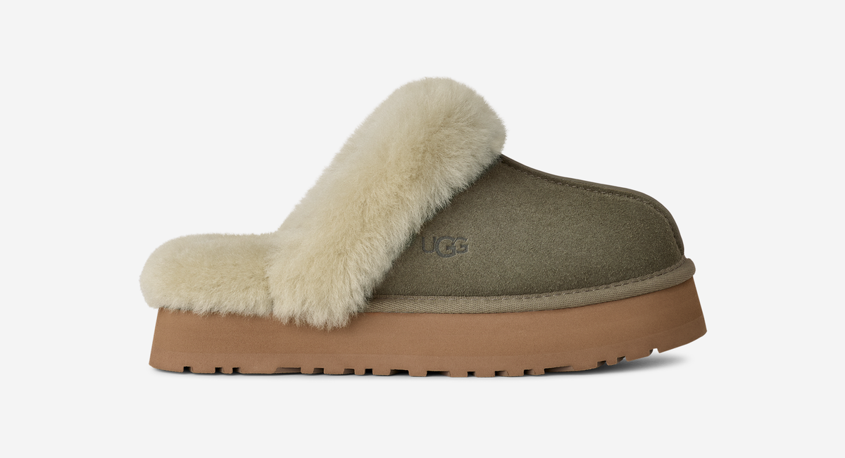 UGG Disquette Slipper Moss Green Muted Brass (Women's) | 1122550-MRNM