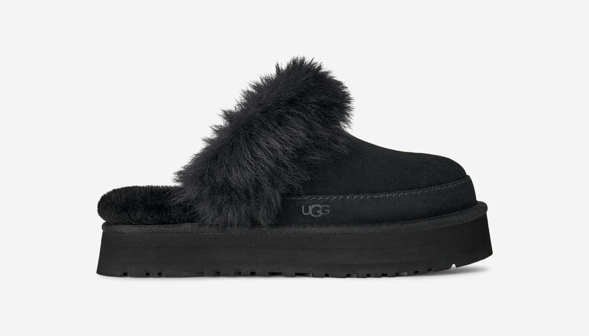 UGG Disquette Chalet Slipper Black (Women's) | 1173930-BLK