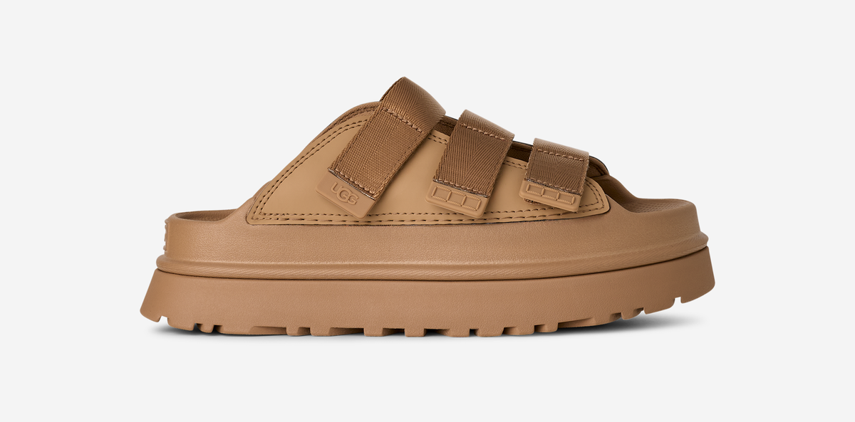 UGG GoldenGlow Slide Dark Sand (Women's) | 1167430-DND
