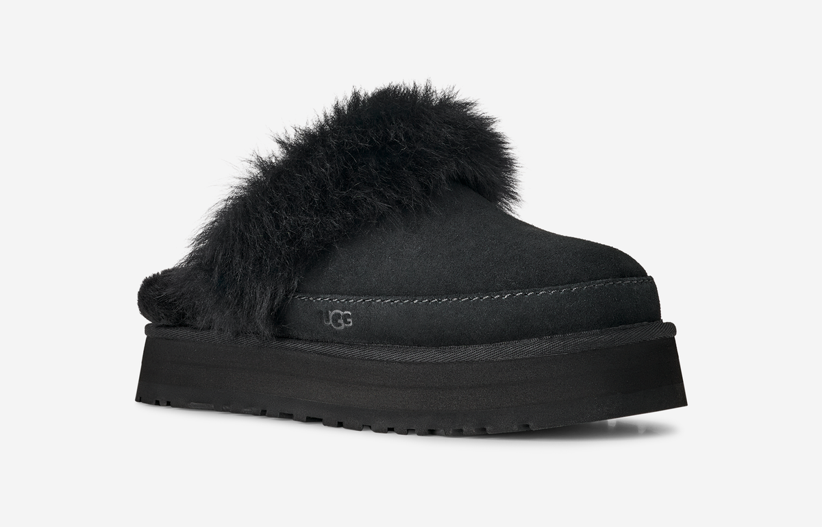 UGG Disquette Chalet Slipper Black (Women's) | 1173930-BLK