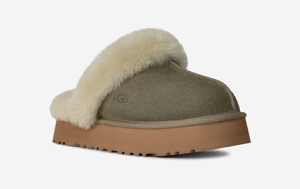 UGG Disquette Slipper Moss Green Muted Brass (Women's) | 1122550-MRNM