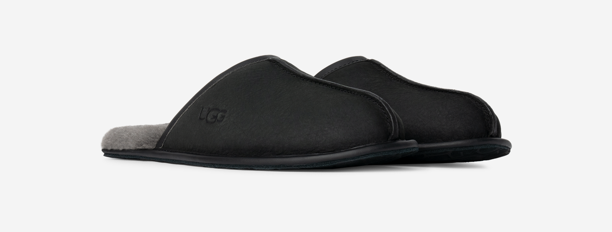 UGG Scuff Leather Slipper Black | 1108192-BLK