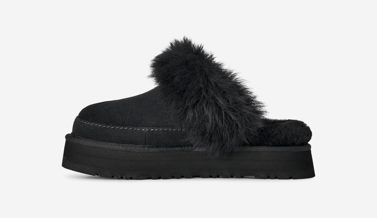 UGG Disquette Chalet Slipper Black (Women's) | 1173930-BLK