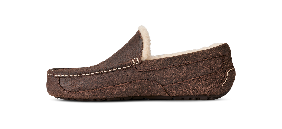 UGG Ascot Leather Distressed Slipper Dusted Cocoa