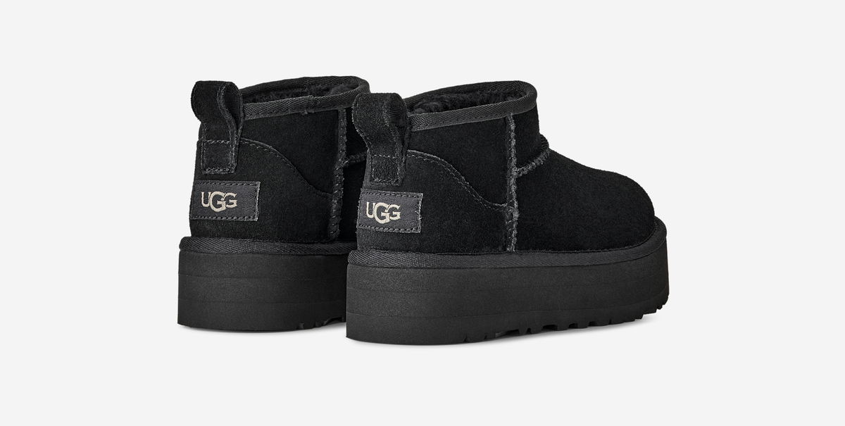 UGG Classic Ultra Mini Platform Boot Black (Kids)