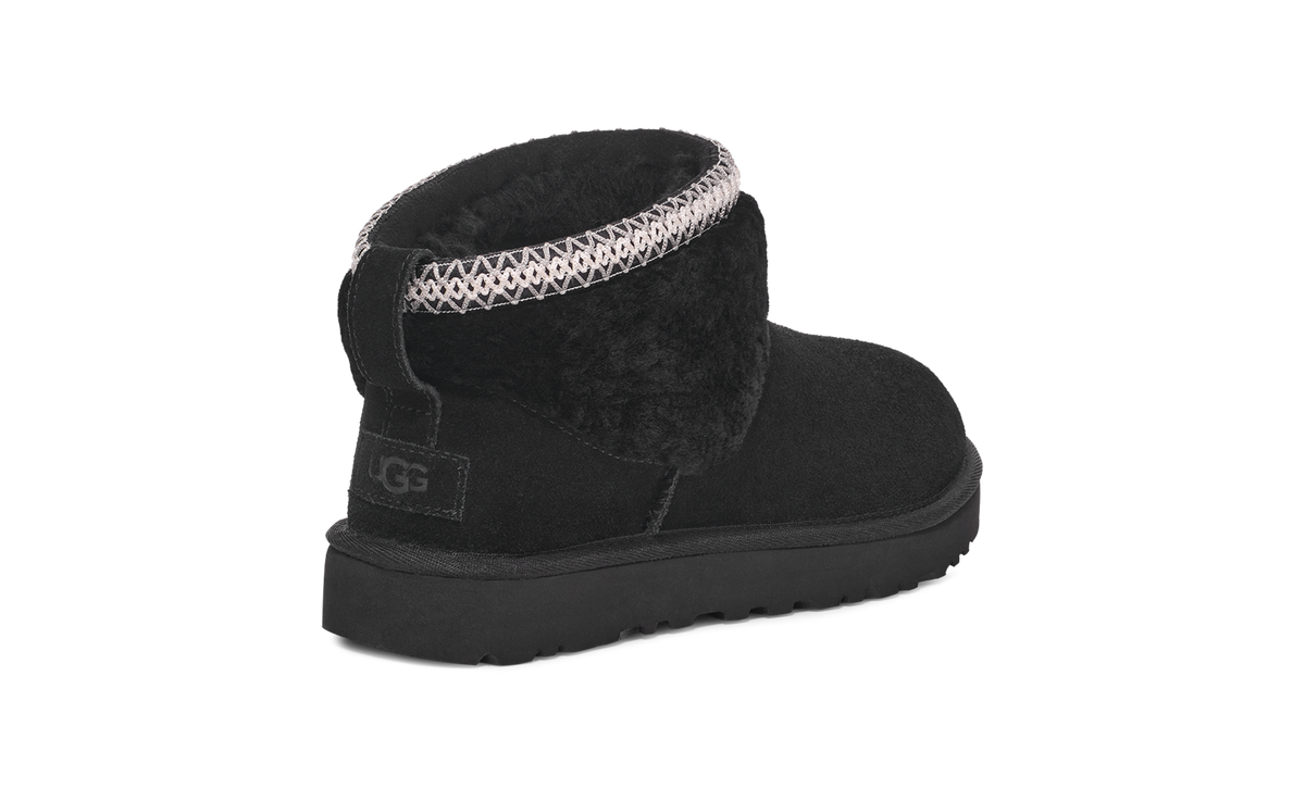 UGG Classic Ultra Mini Maxi Curly Boot Black (Women's)