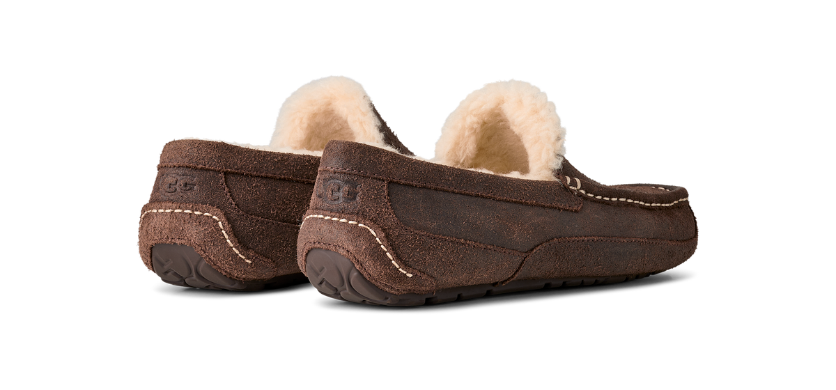UGG Ascot Leather Distressed Slipper Dusted Cocoa