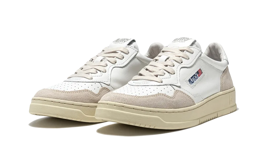 AUTRY Medalist Low Leather White Beige Suede