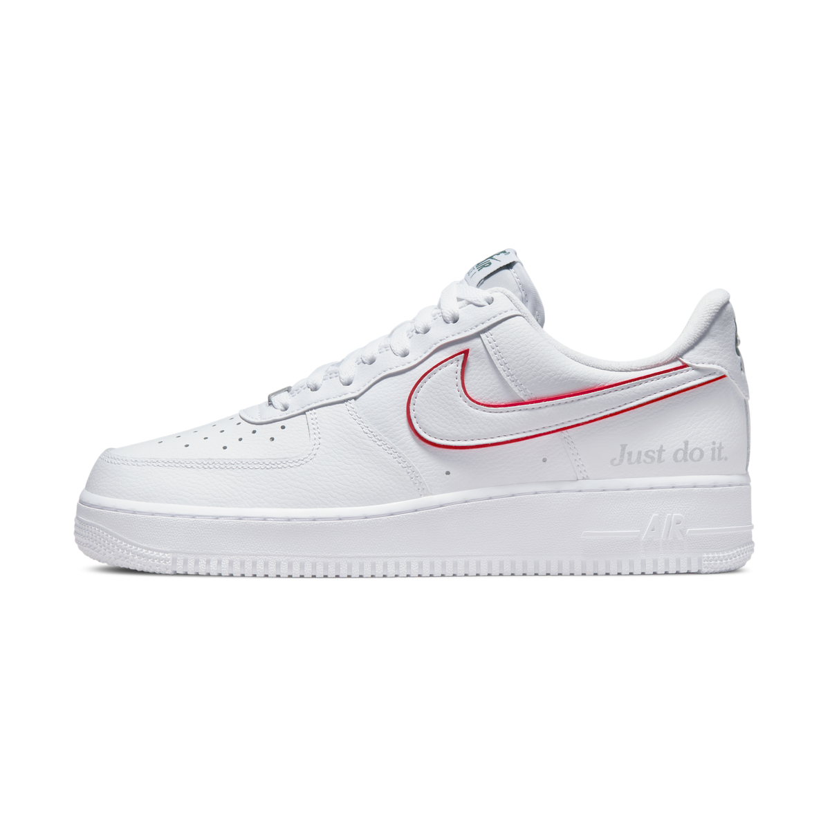 Nike Air Force 1 Low Just Do It White Noble Green Metallic Silver University Red