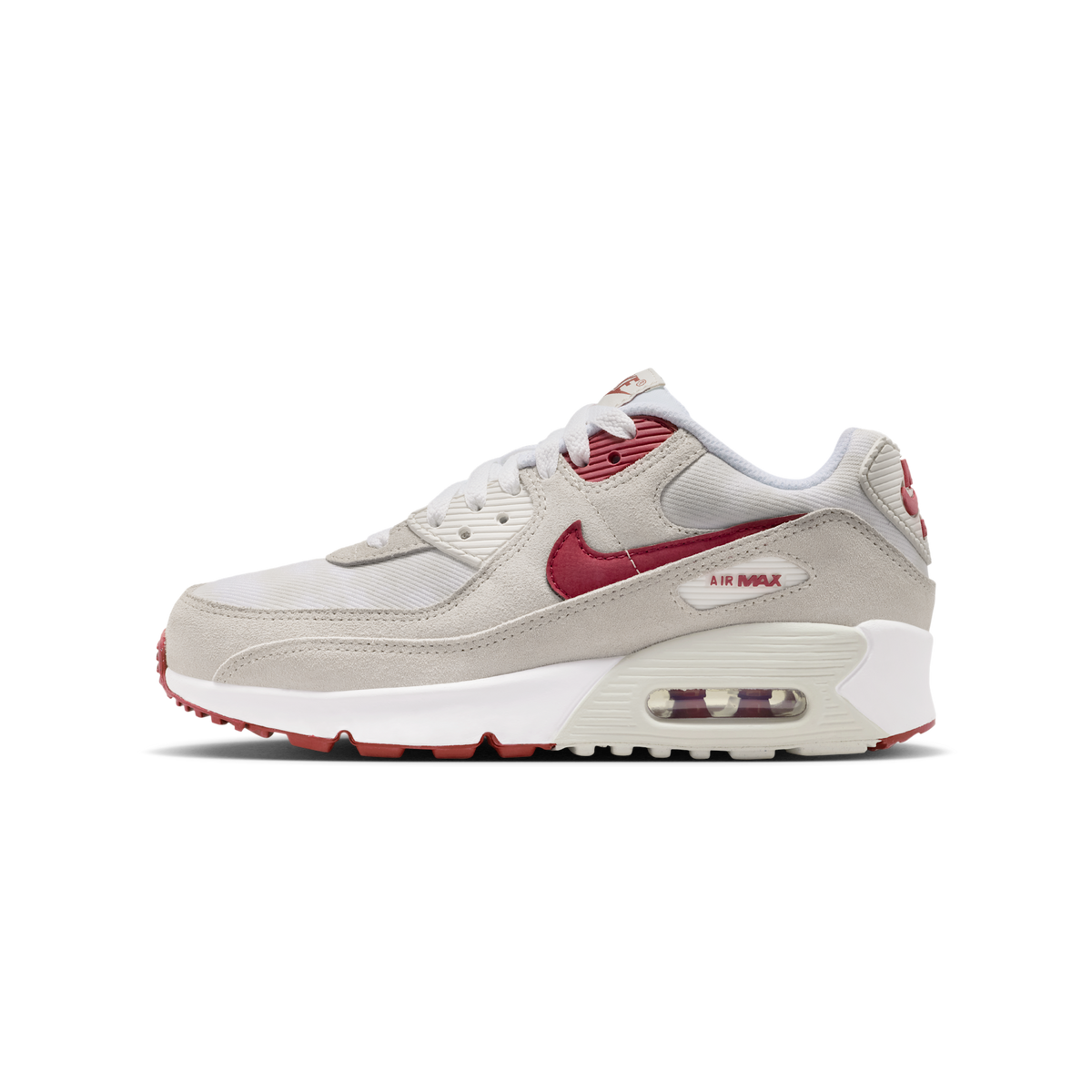 Nike Air Max 90 SE White Light Bone Crimson (GS)
