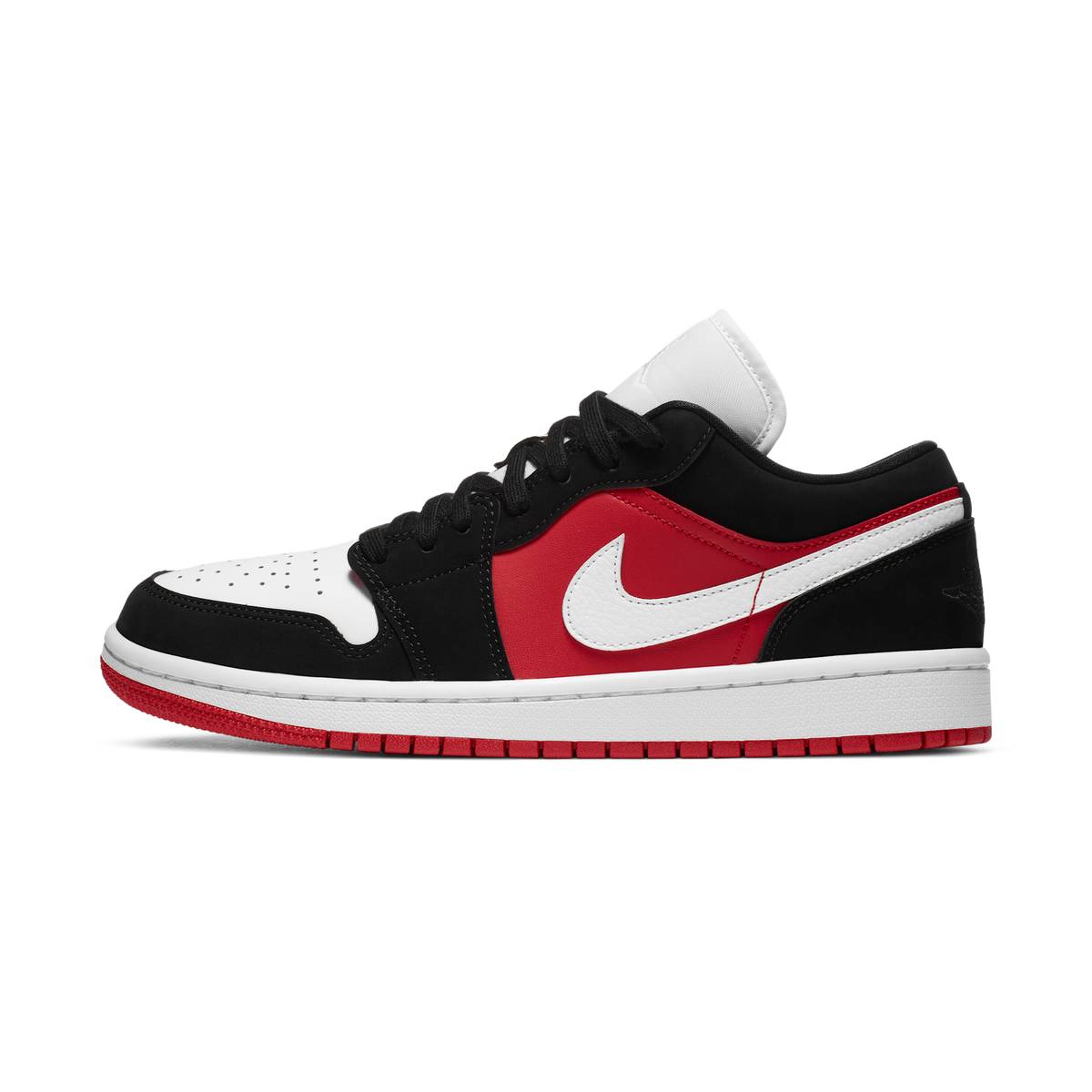 Jordan 1 Low Black White Gym Red (Women's)