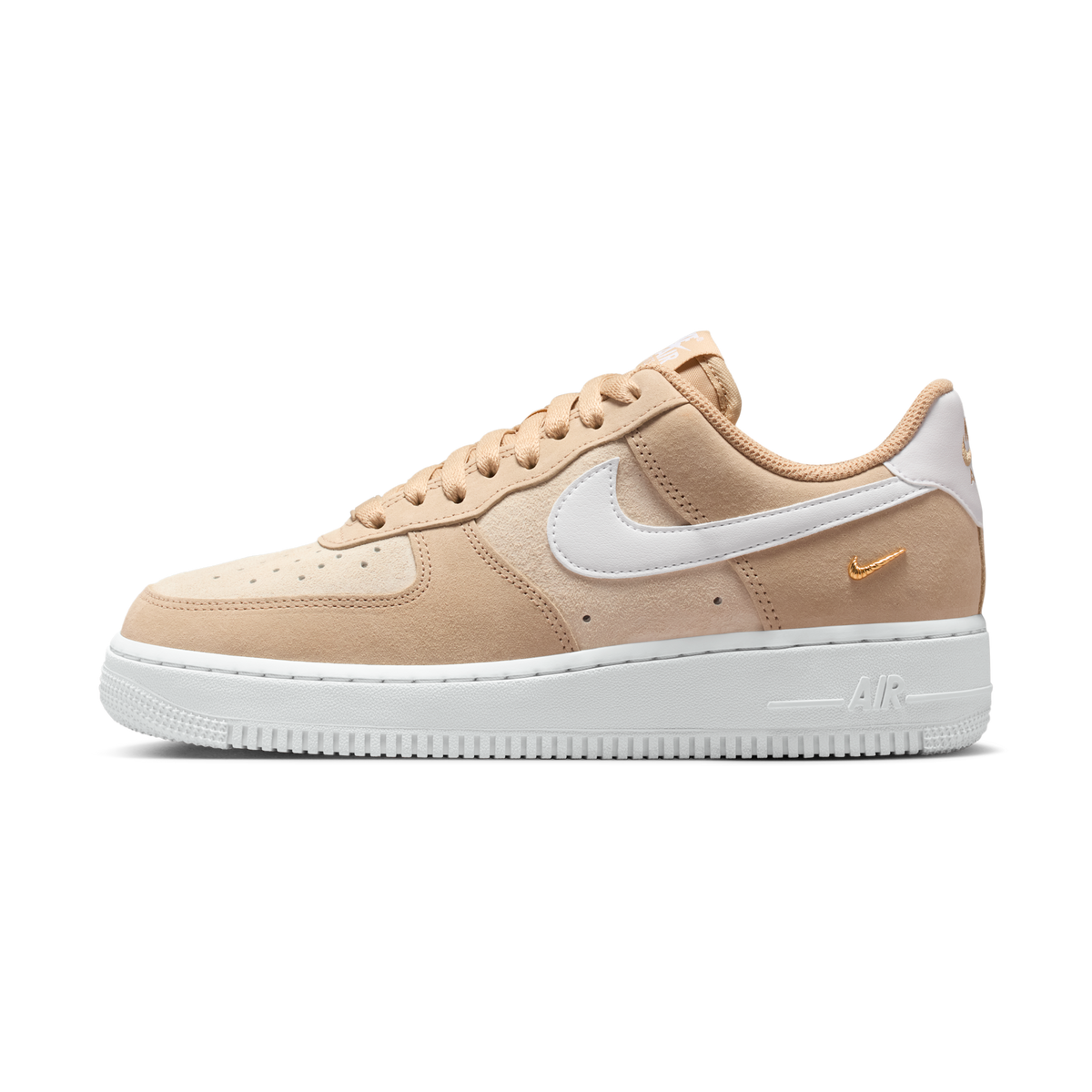 Nike Air Force 1 Low '07 SE Linen Sand Drift Metallic Gold Mini Swoosh (Women's)