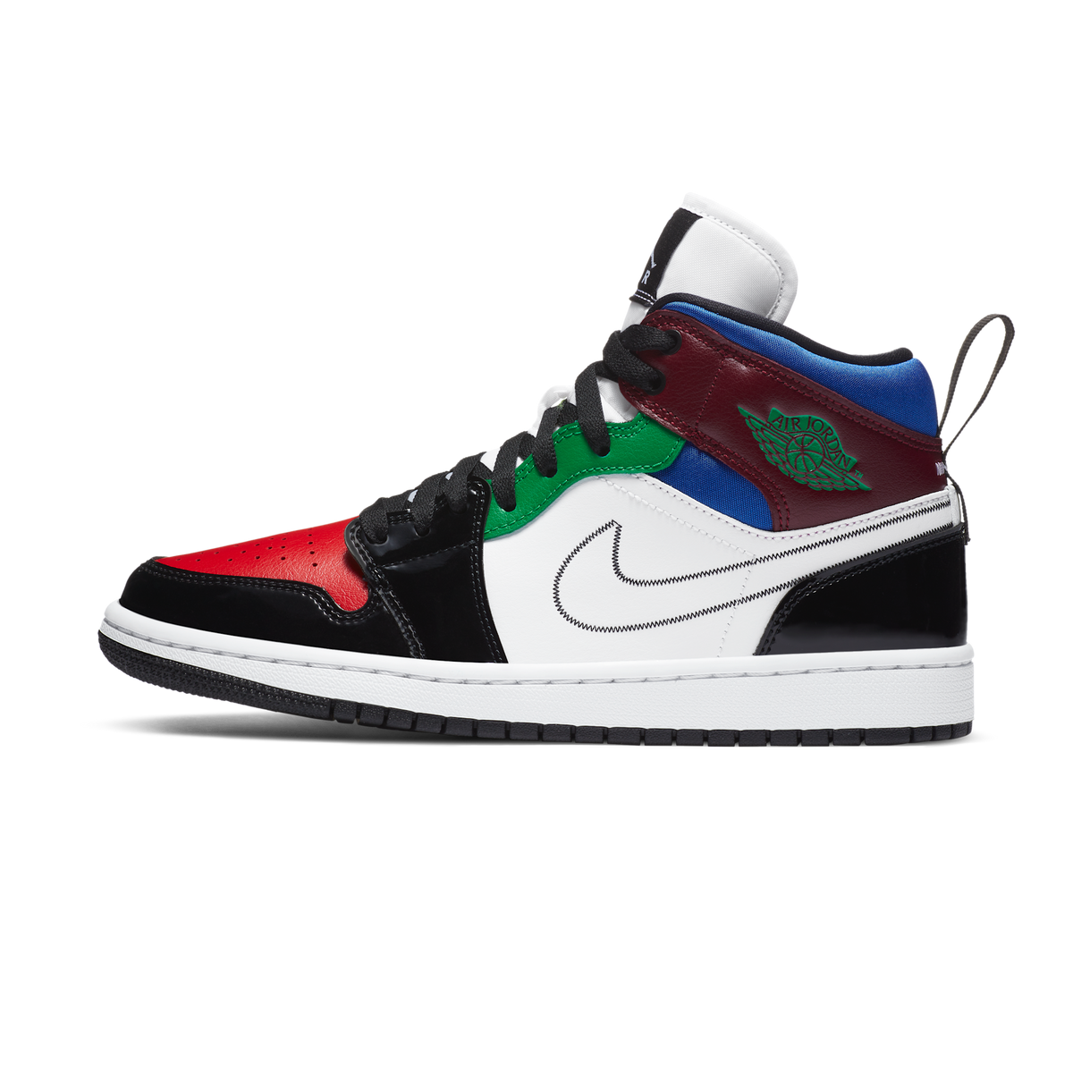 Jordan 1 Mid SE Black White Multi-Color (Women's)