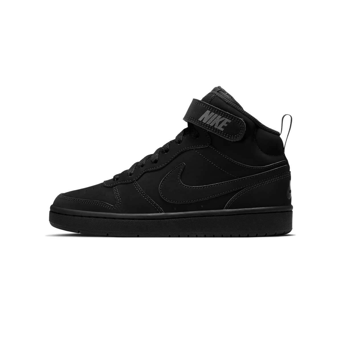 Nike Court Borough Mid 2 Triple Black Nubuck (GS)