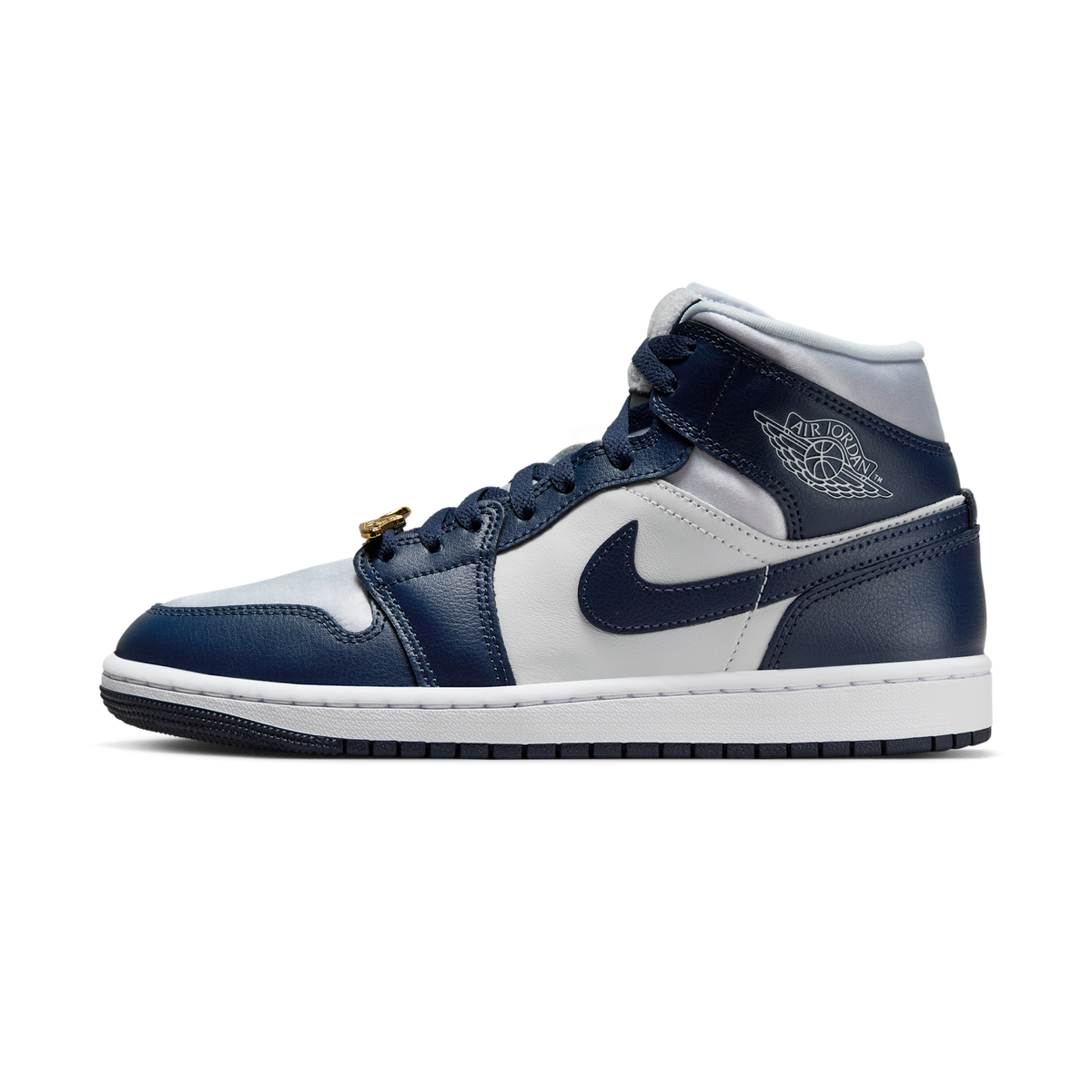 Jordan 1 Mid Football Grey White Midnight Navy (Women's)