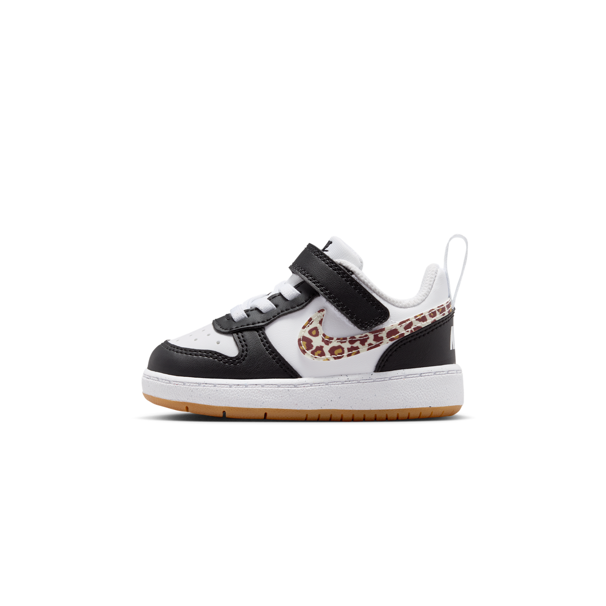 Nike Court Borough Low Black White Leopard Swoosh (TD)