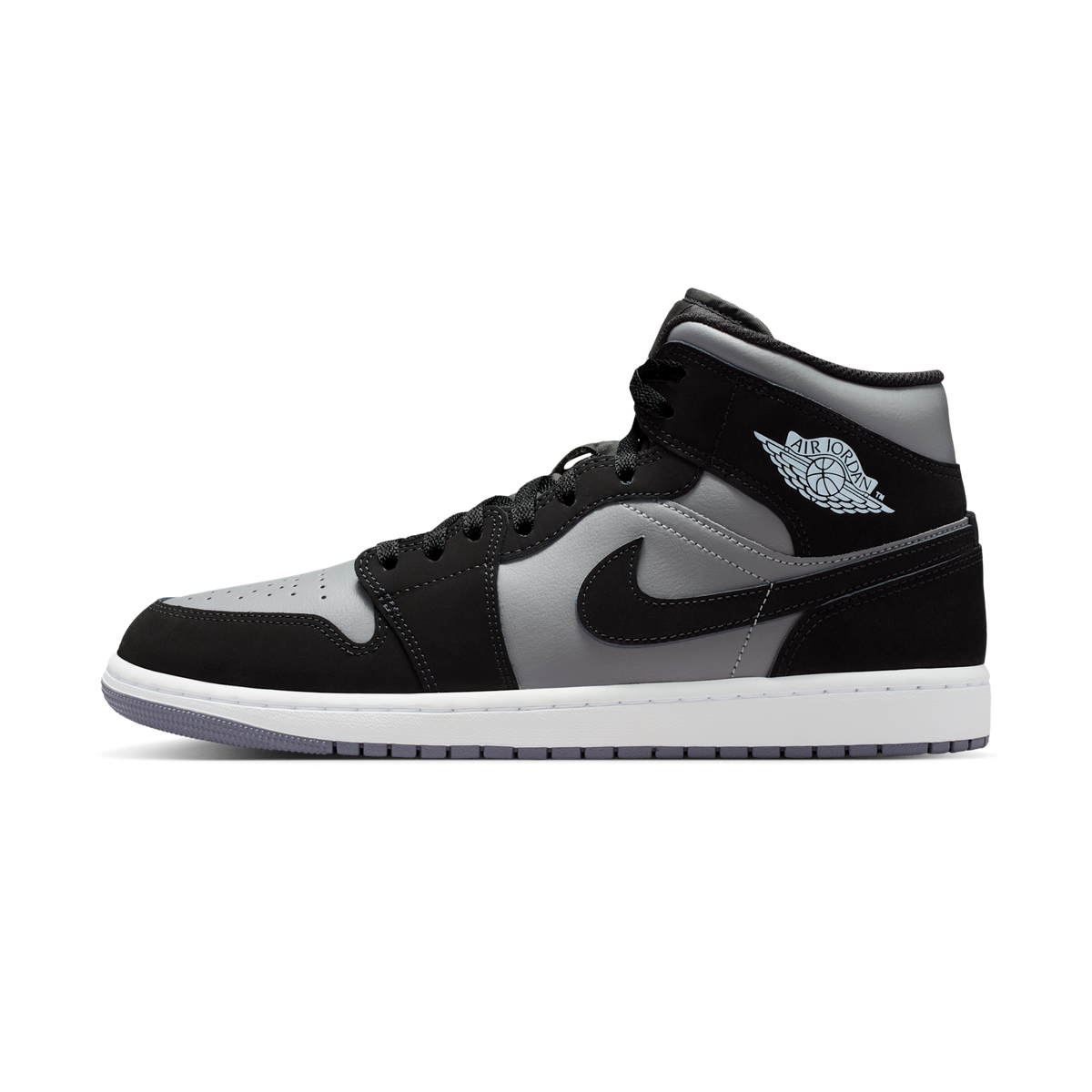 Jordan 1 Mid Black Cool Grey Light Armoury Blue