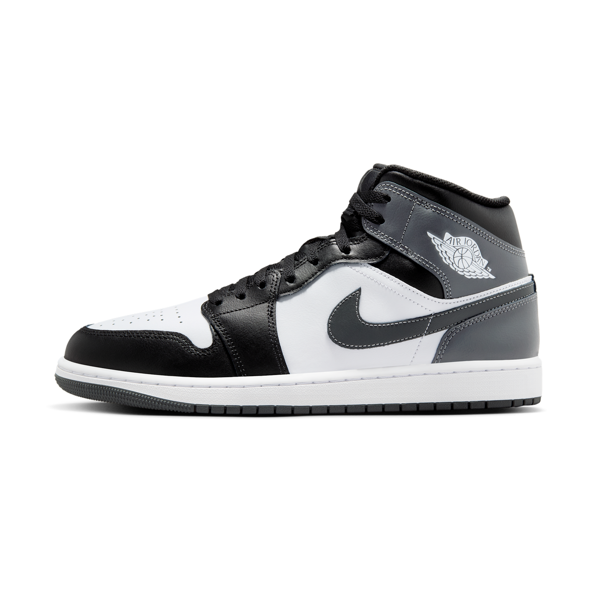 Jordan 1 Mid Black White Iron Grey
