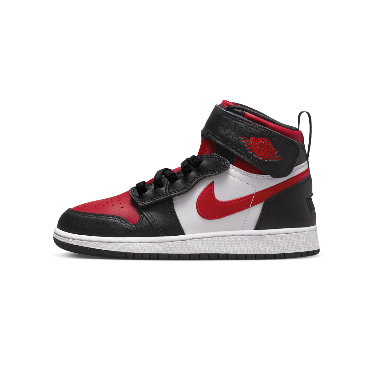 Jordan 1 High FlyEase Black White Fire Red (GS)