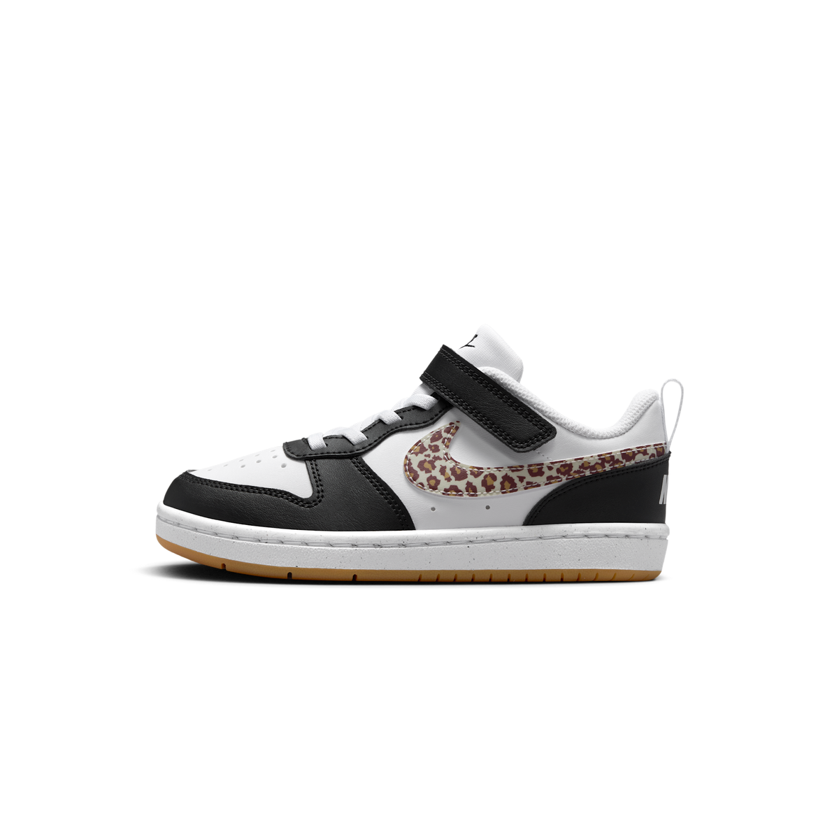 Nike Court Borough Low Black White Leopard Swoosh (PS)