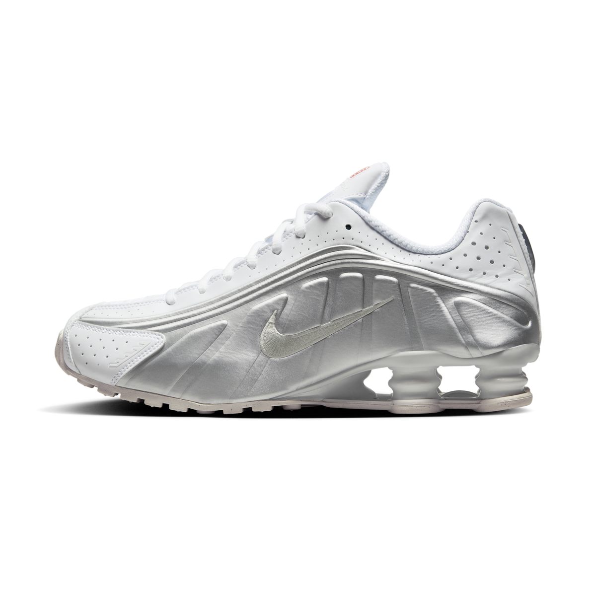 Nike Shox R4 White Bright Crimson Metallic Silver