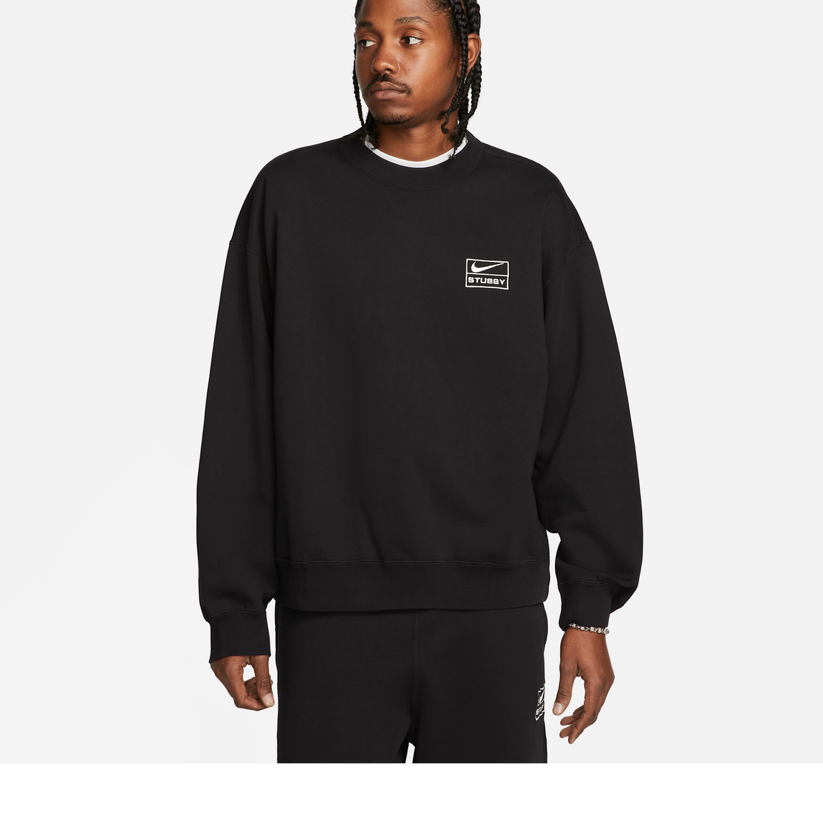 Nike x Stussy Wash Crew Fleece Black
