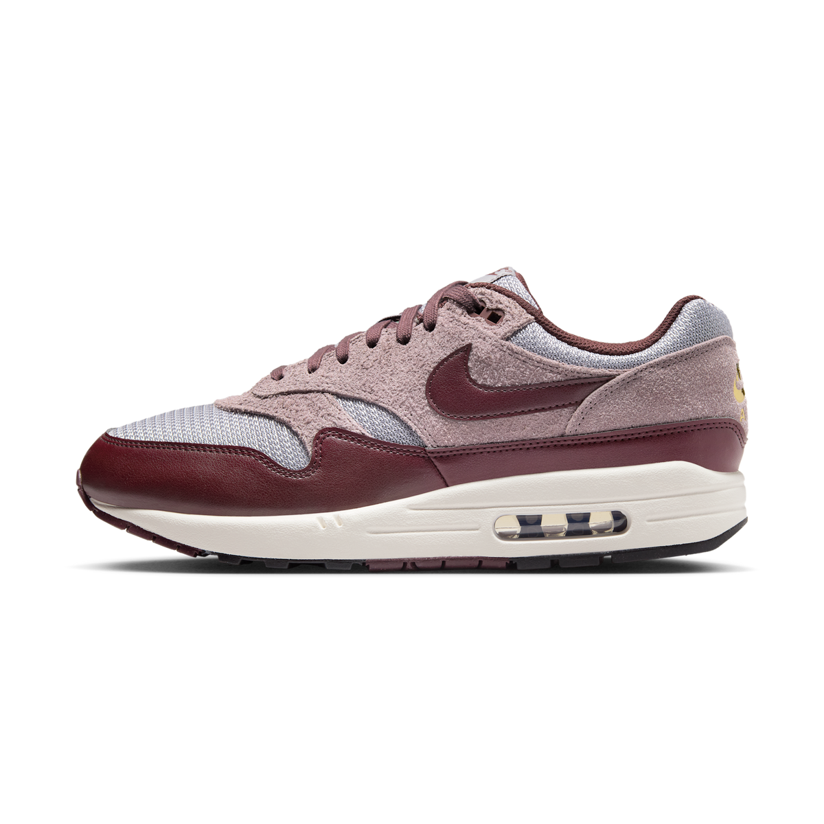 Nike Air Max 1 Essential PRM Cement Grey Burgundy Crush