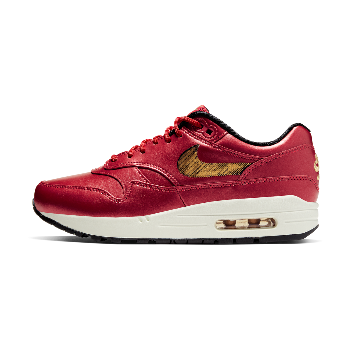 Nike Air Max 1 Red Gold Sequin (Women's)