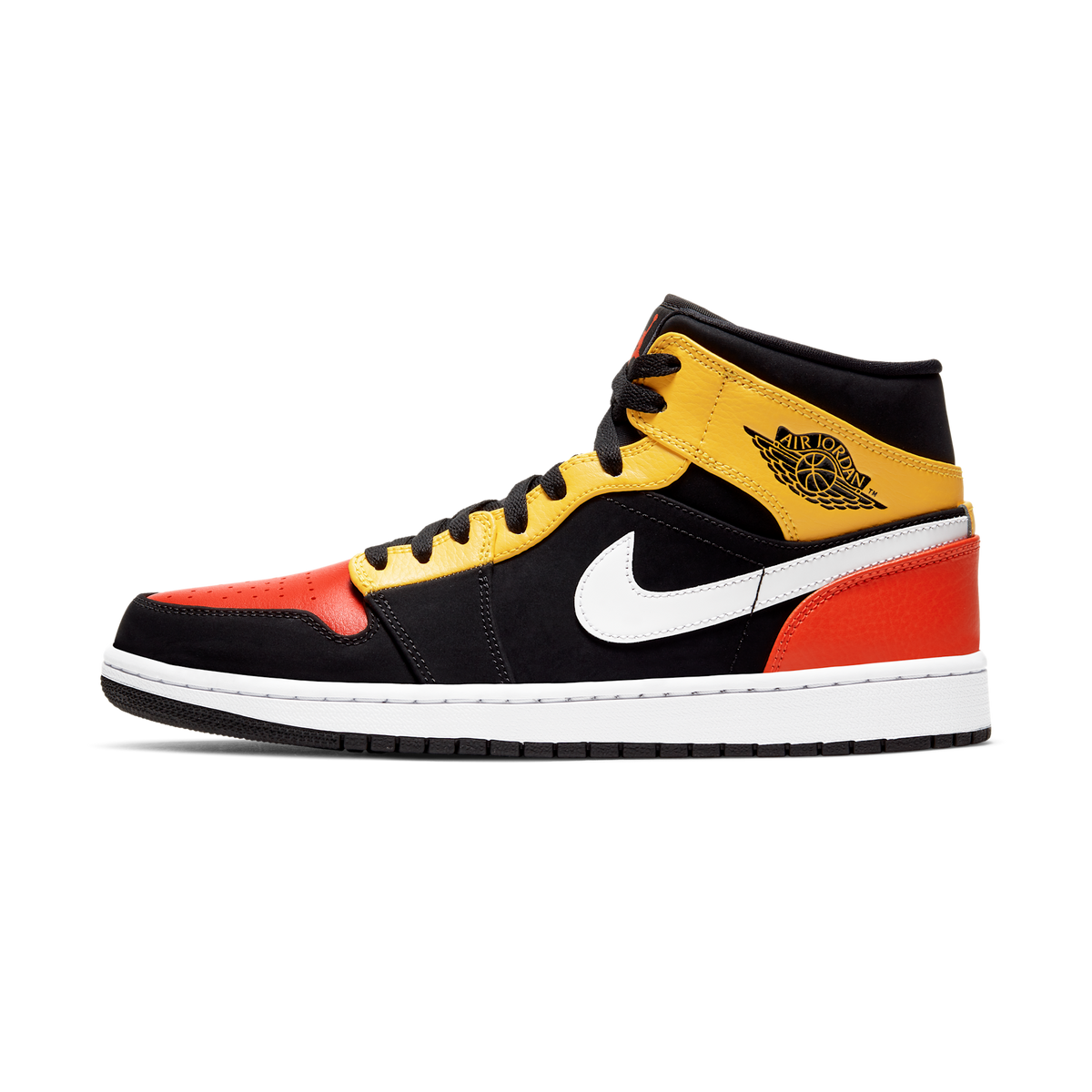 Jordan 1 Mid Black Amarillo Orange