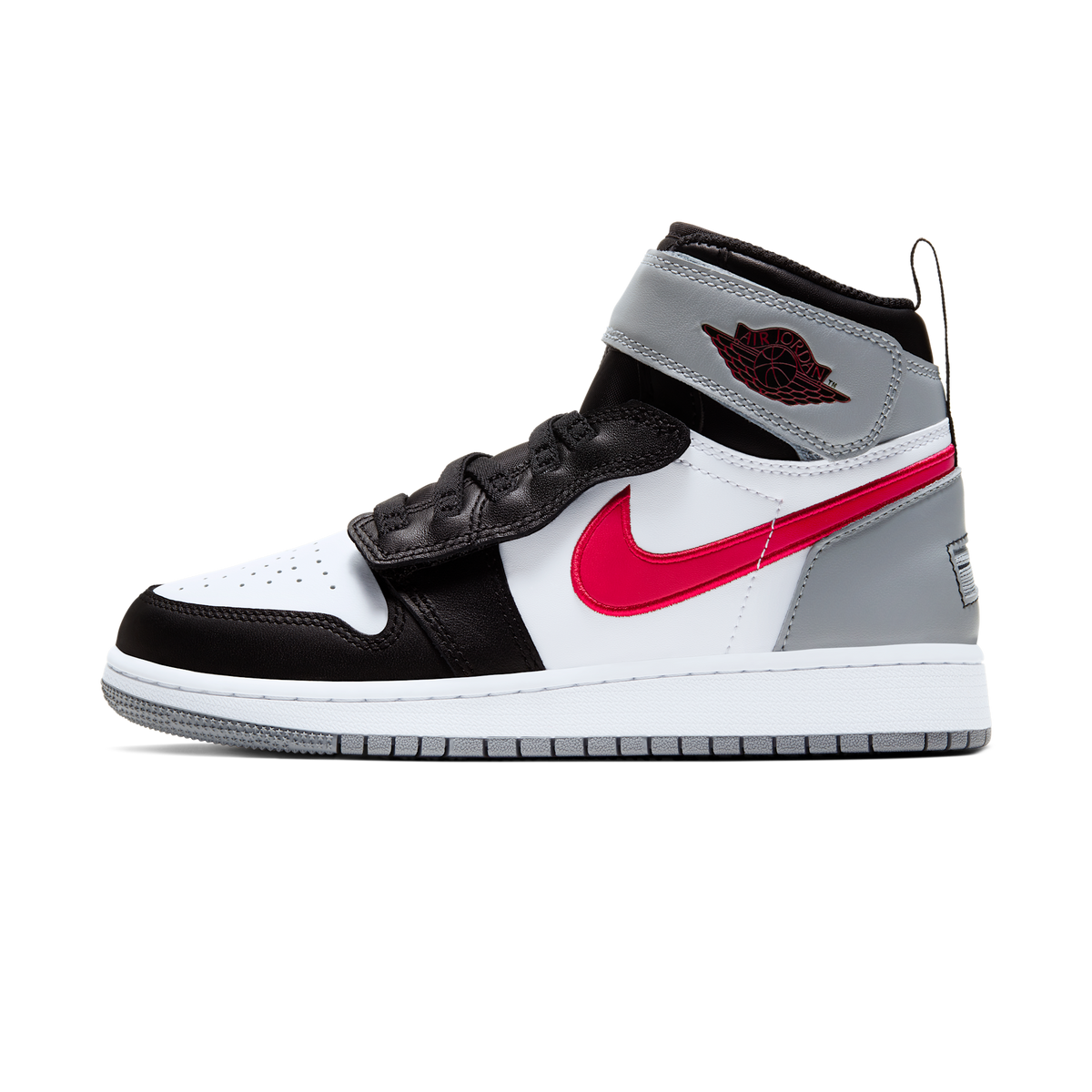 Jordan 1 High FlyEase Black Particle Grey Gym Red (GS)