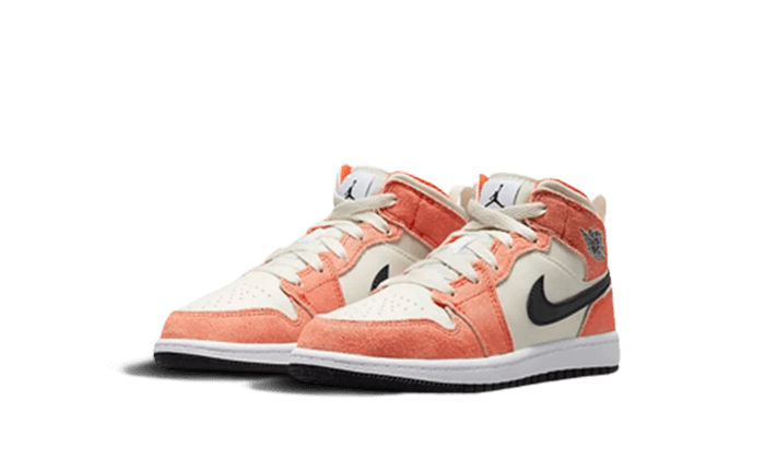 Air Jordan 1 Mid SE Orange Suede Enfant (PS)