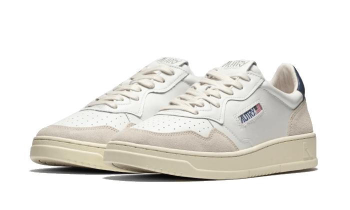 Autry Medalist Leather Suede Low White Navy
