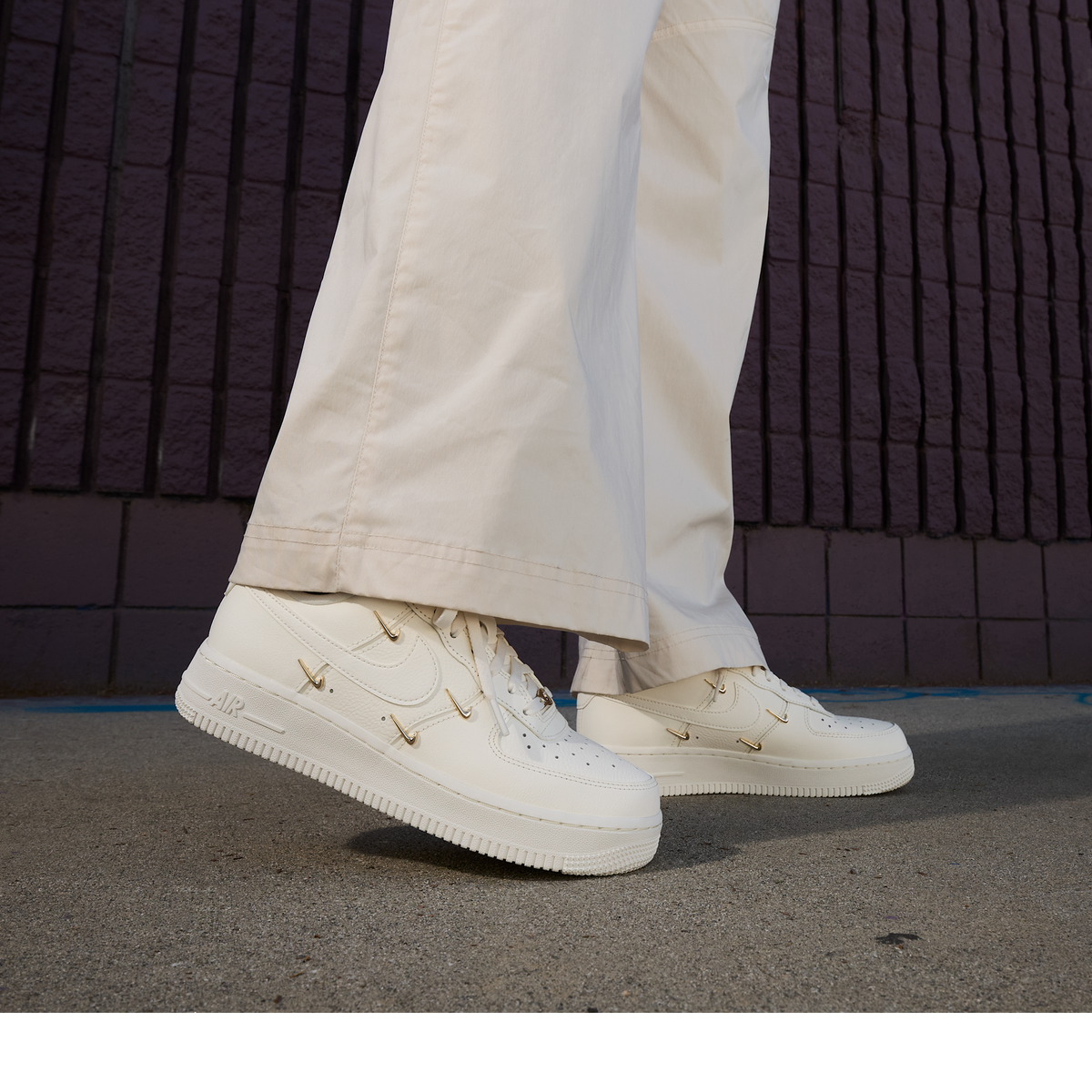 Nike Air Force 1 '07 LX CN Sail Gold Mini Swooshes (Women's)
