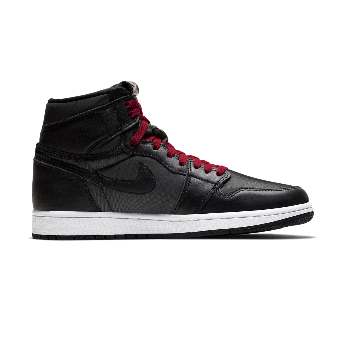 Jordan 1 Retro High Black Satin Gym Red