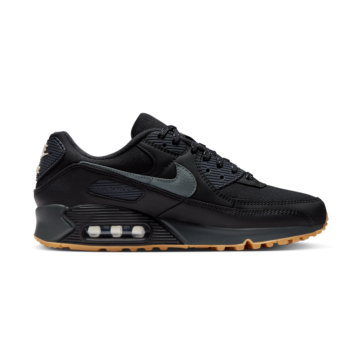 Nike Air Max 90 Black Smoke Grey Gum Reflective