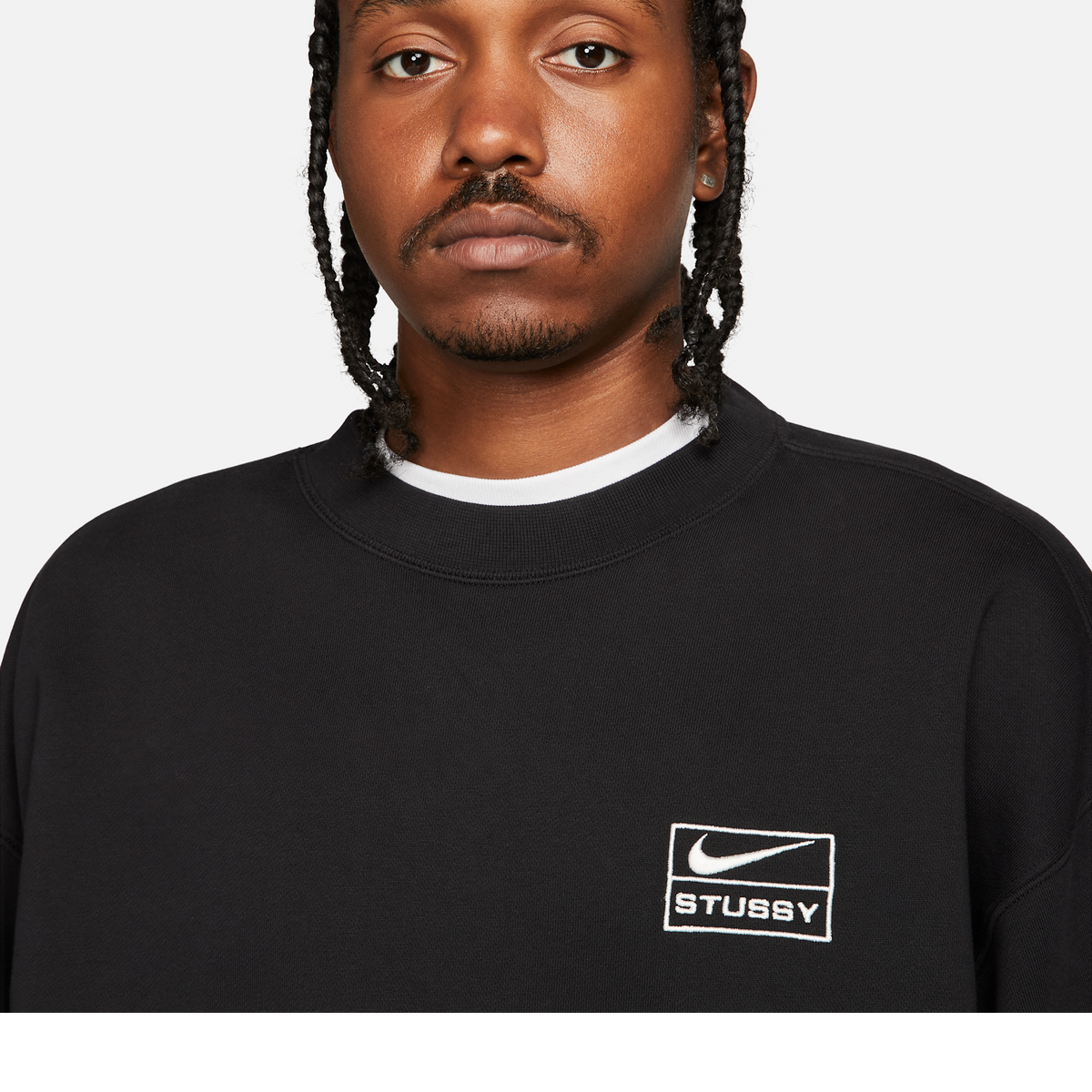 Nike x Stussy Wash Crew Fleece Black