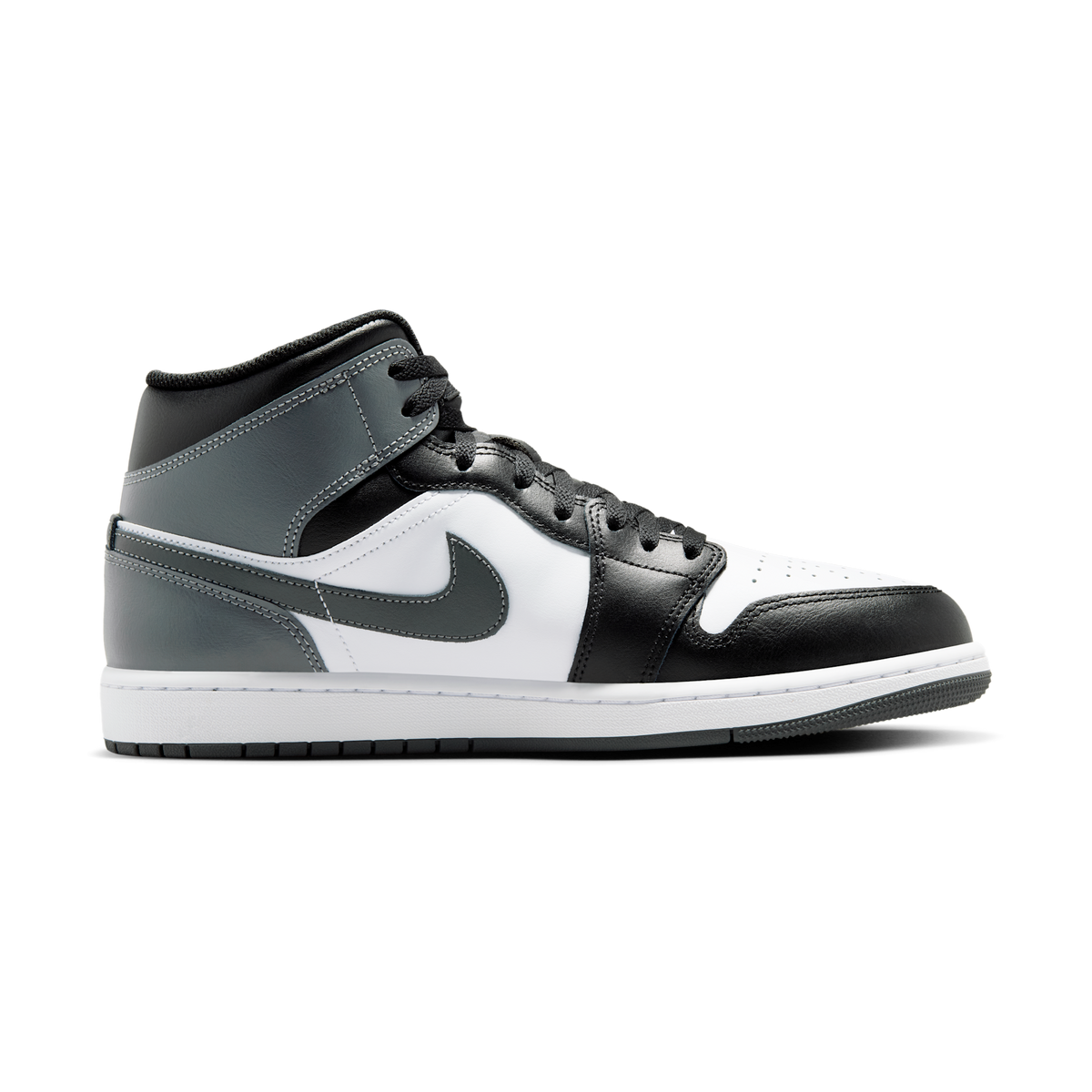 Jordan 1 Mid Black White Iron Grey