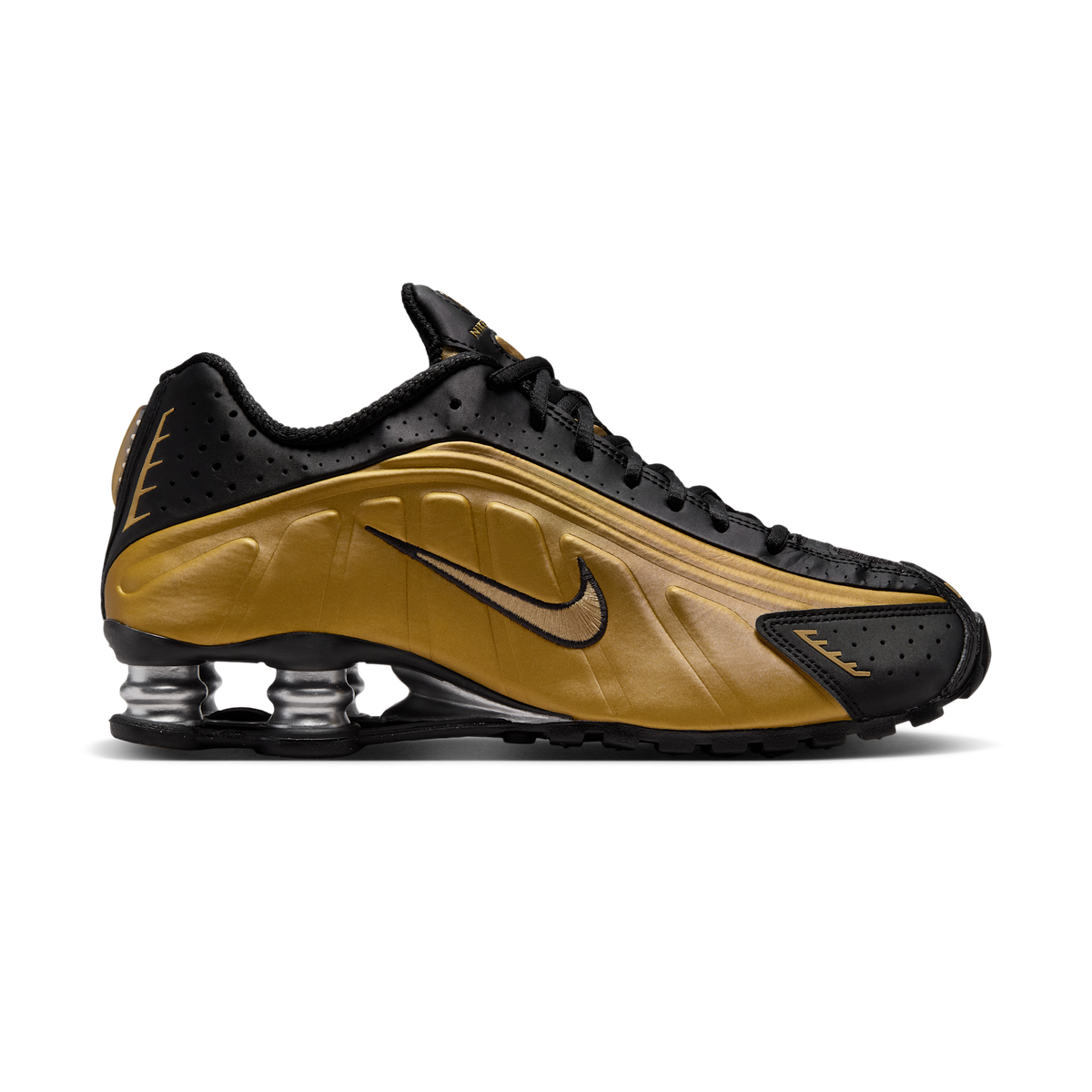 Nike Shox R4 Black Metallic Gold (Women's) | AR3565-005