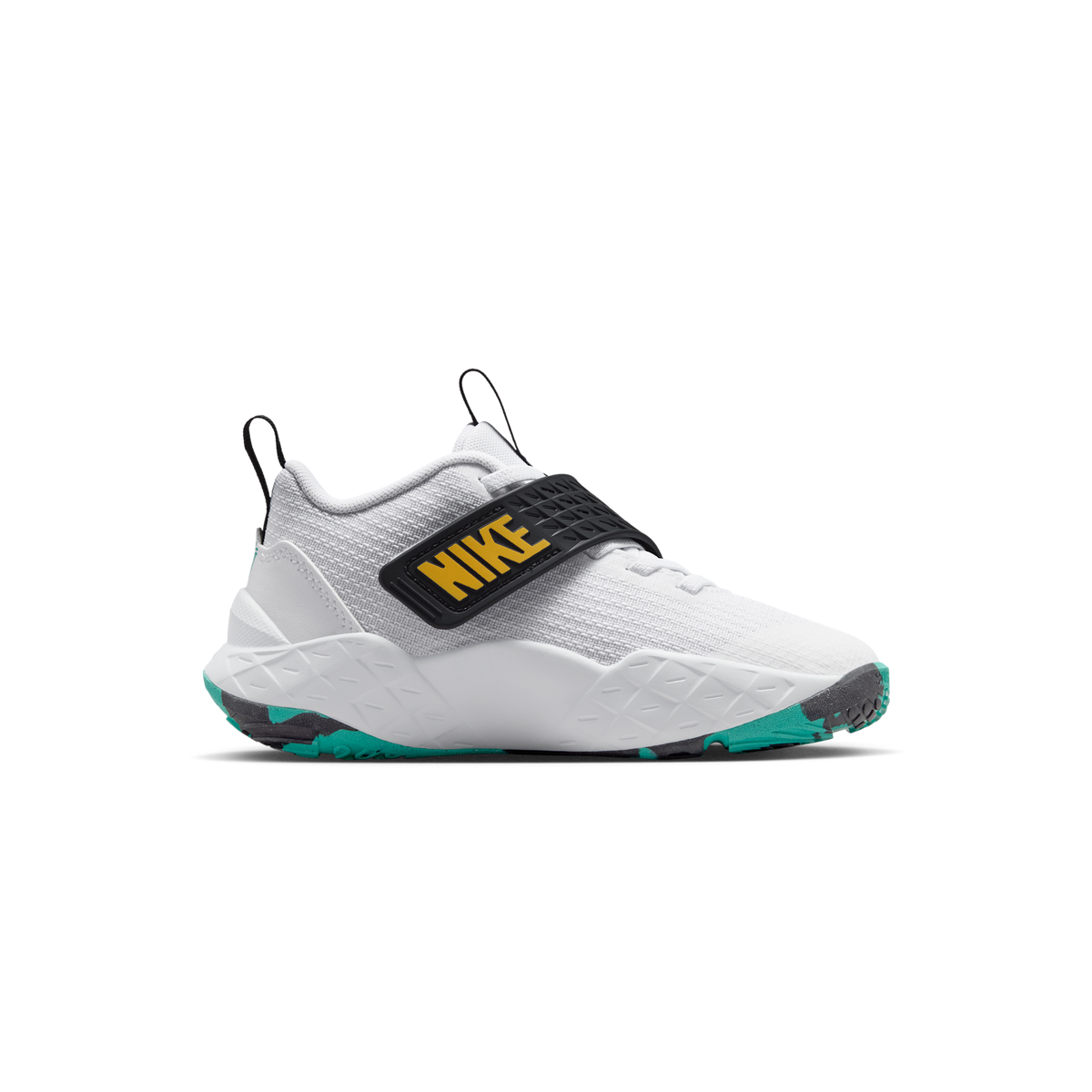 Nike Team Hustle D 12 White Black Emerald Topaz Gold (PS)