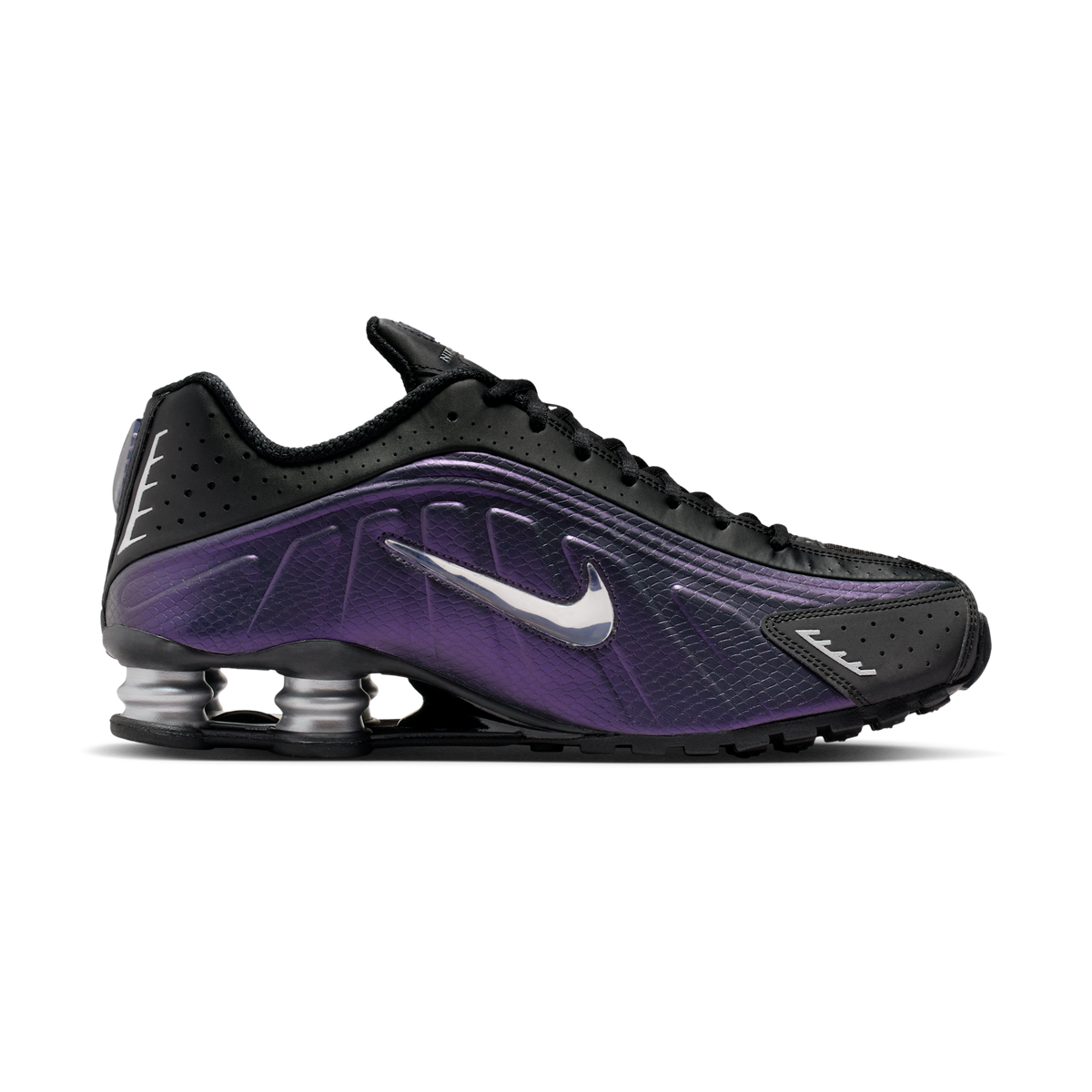 Nike Shox R4 Black Metallic Silver Purple Dynasty