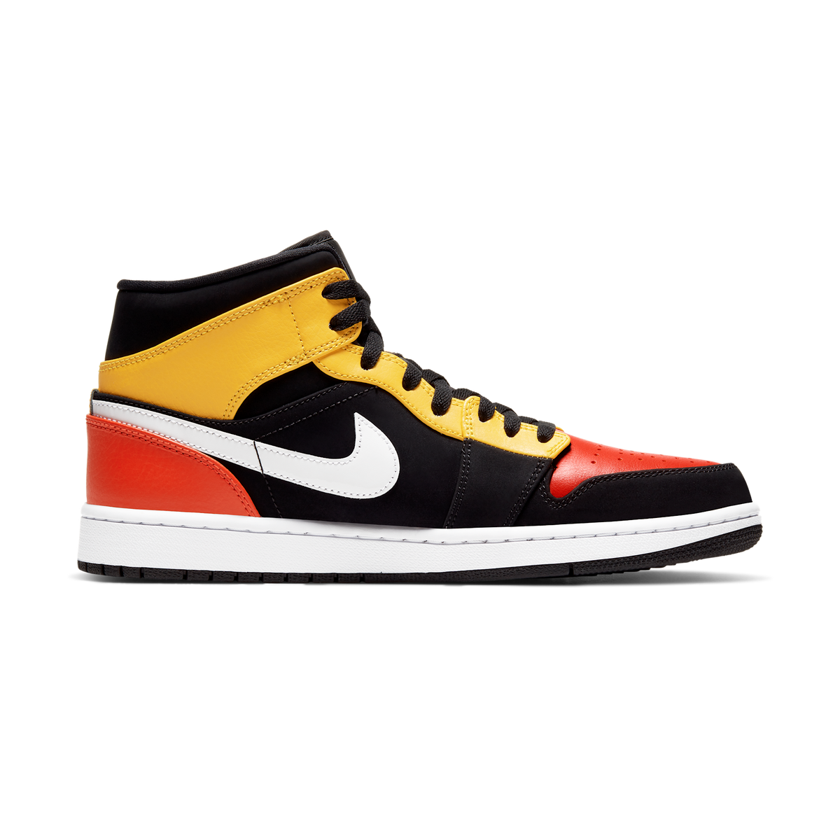 Jordan 1 Mid Black Amarillo Orange