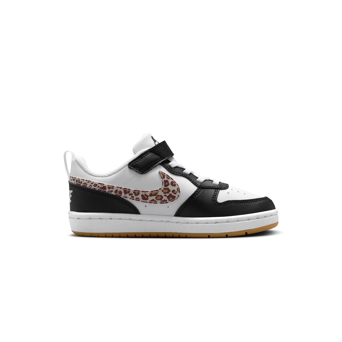 Nike Court Borough Low Black White Leopard Swoosh (PS)