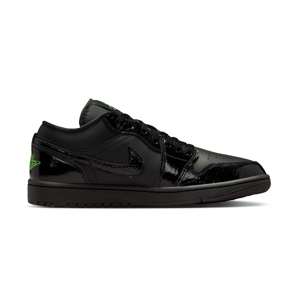 Jordan 1 Low SE Black Croc Scream Green (Women's)