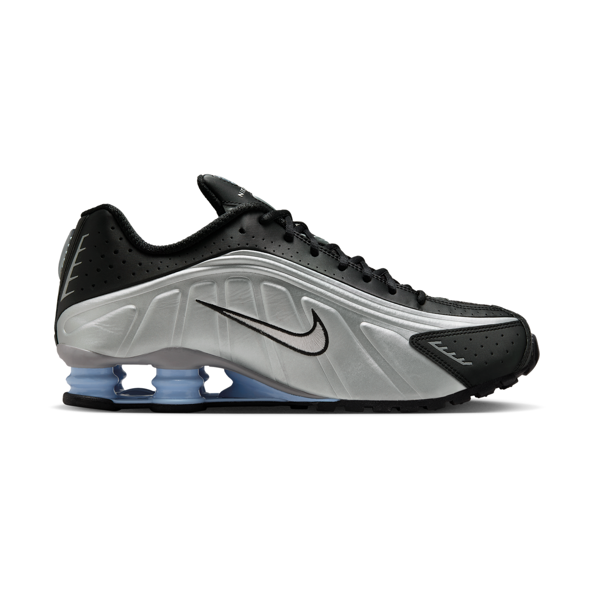 Nike Shox R4 Metallic Silver Black Psychic Blue