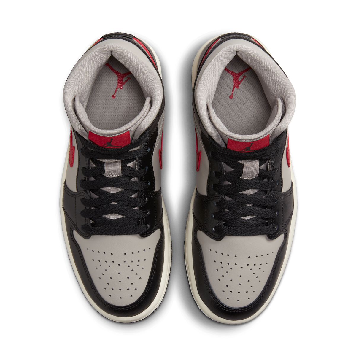 Jordan 1 Mid Black College Grey Gym Red (Women's)