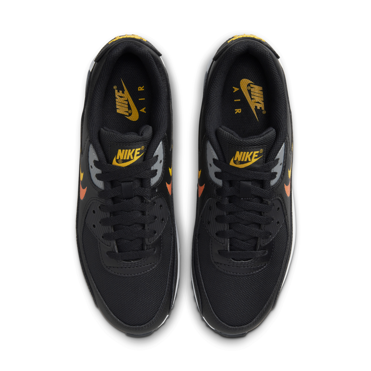 Nike Air Max 90 Spray Paint Swoosh Black University Gold