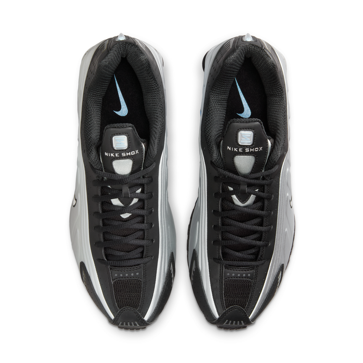 Nike Shox R4 Metallic Silver Black Psychic Blue