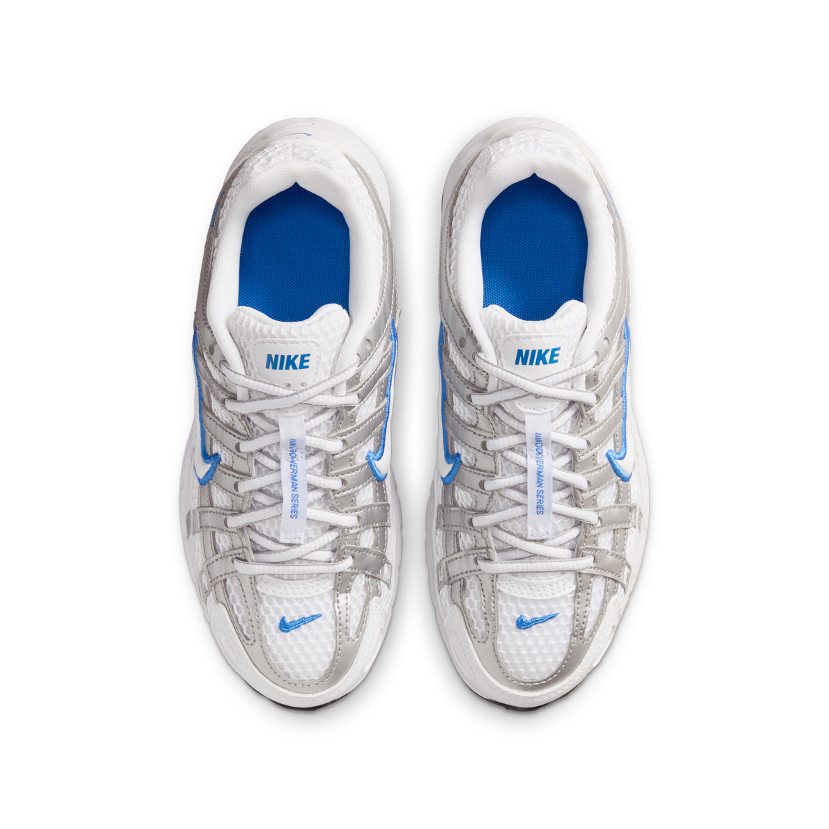 Nike P-6000 White Blue Crystal Metallic Silver (GS)
