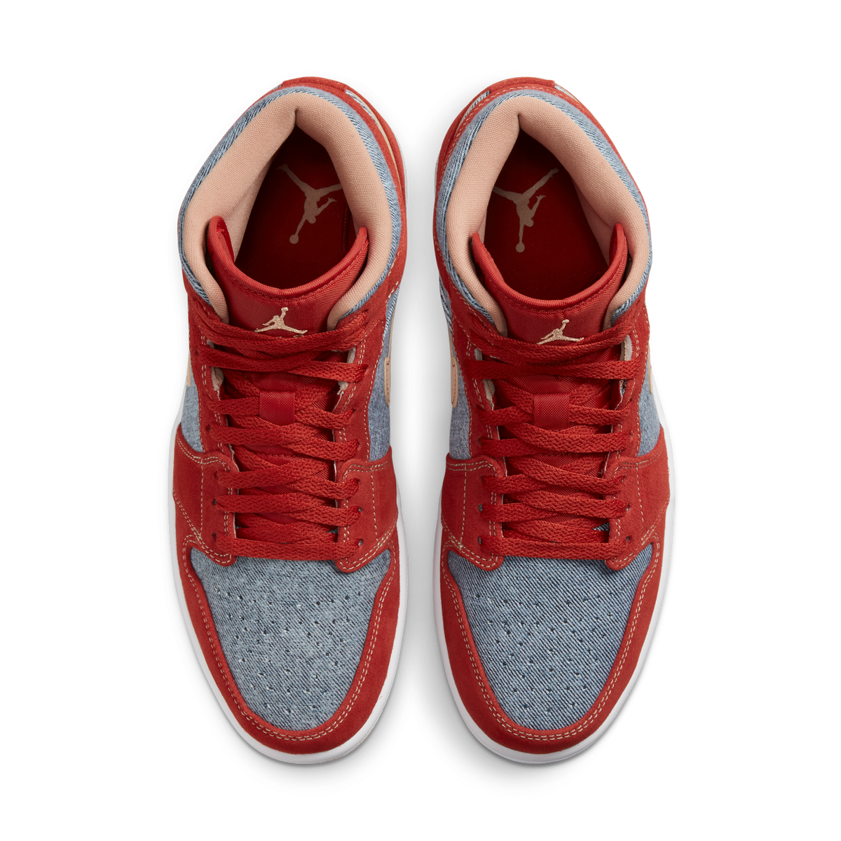 Jordan 1 Mid Denim Red