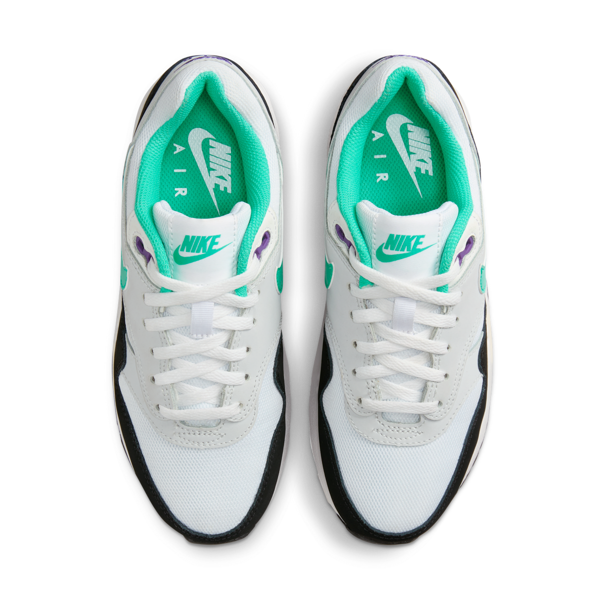 Nike Air Max 1 White Pure Platinum Court Purple Hyper Jade (GS)